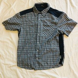 MEN’S LIGHTWEIGHT COLLARED PEARL SNAP S/S LRG CLUB RIDE CYCLING  SHIRT(EUC)